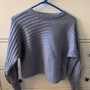 Hippie Rose Ribbed Scoop Neck Sweater in Blue-Gray